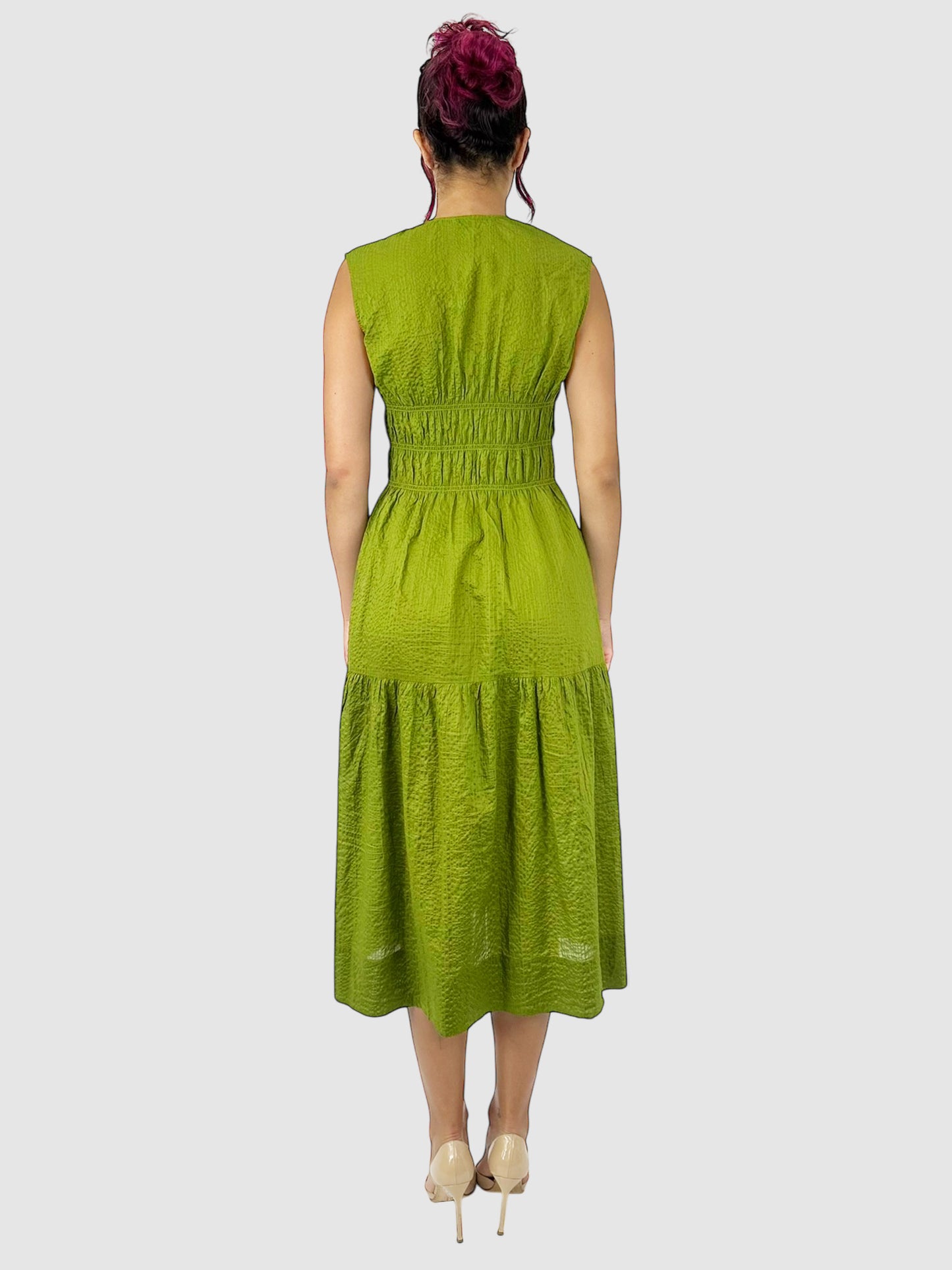 Shirred Midi Dress