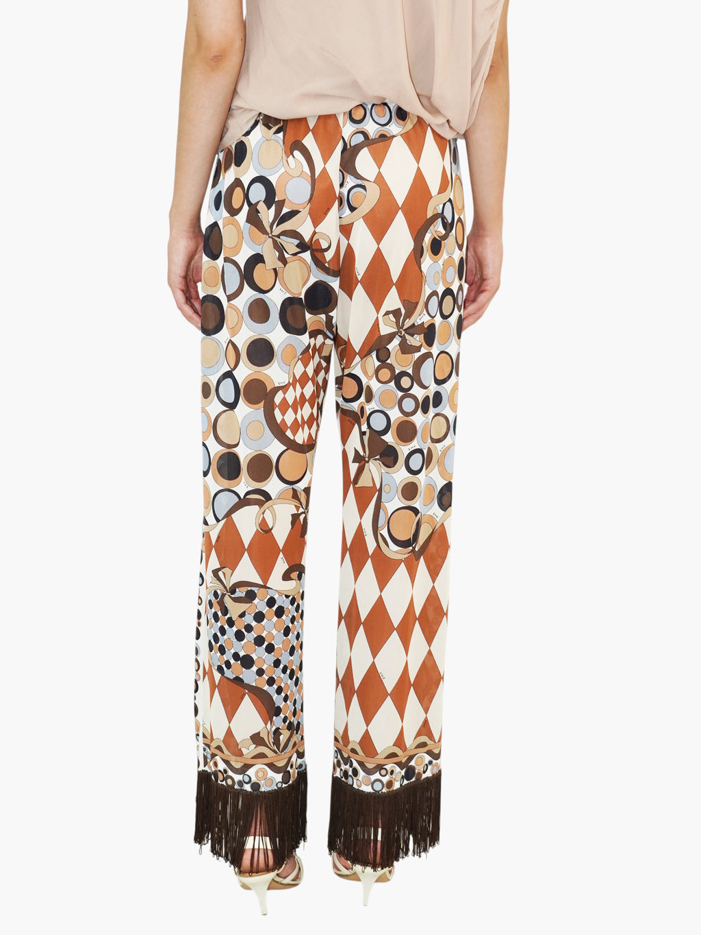 Printed Fringed Pants