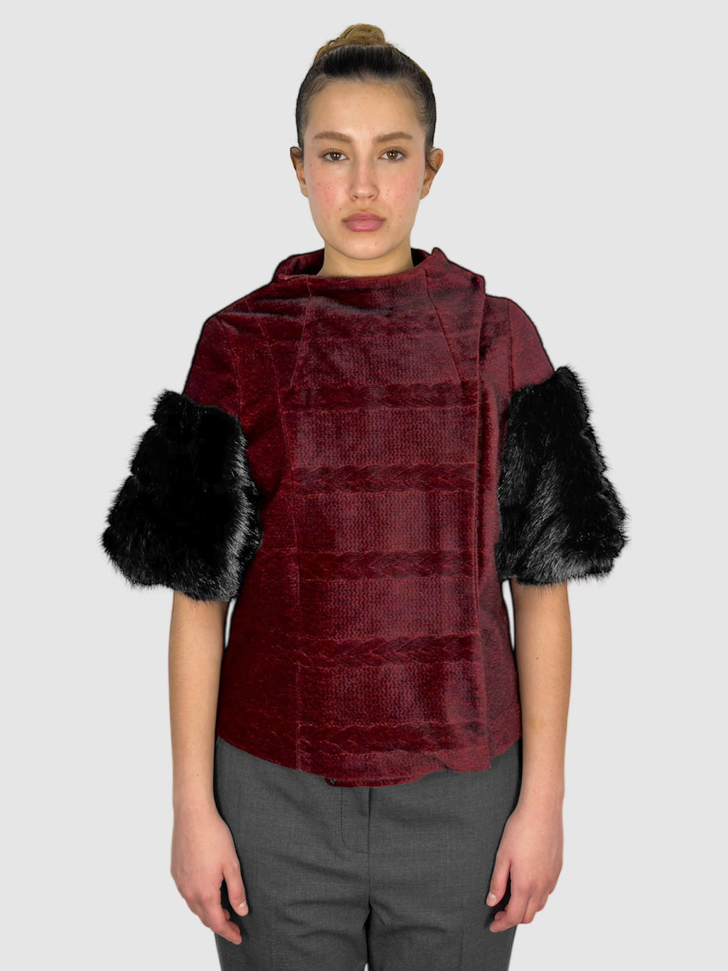 Faux Fur Cropped Coat