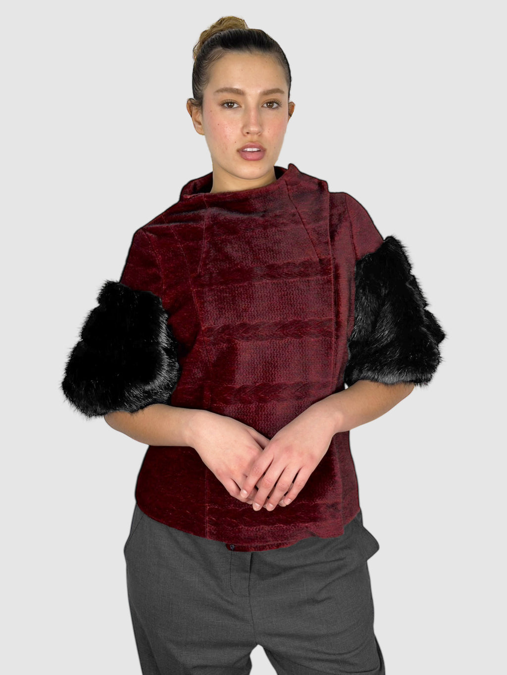 Faux Fur Cropped Coat