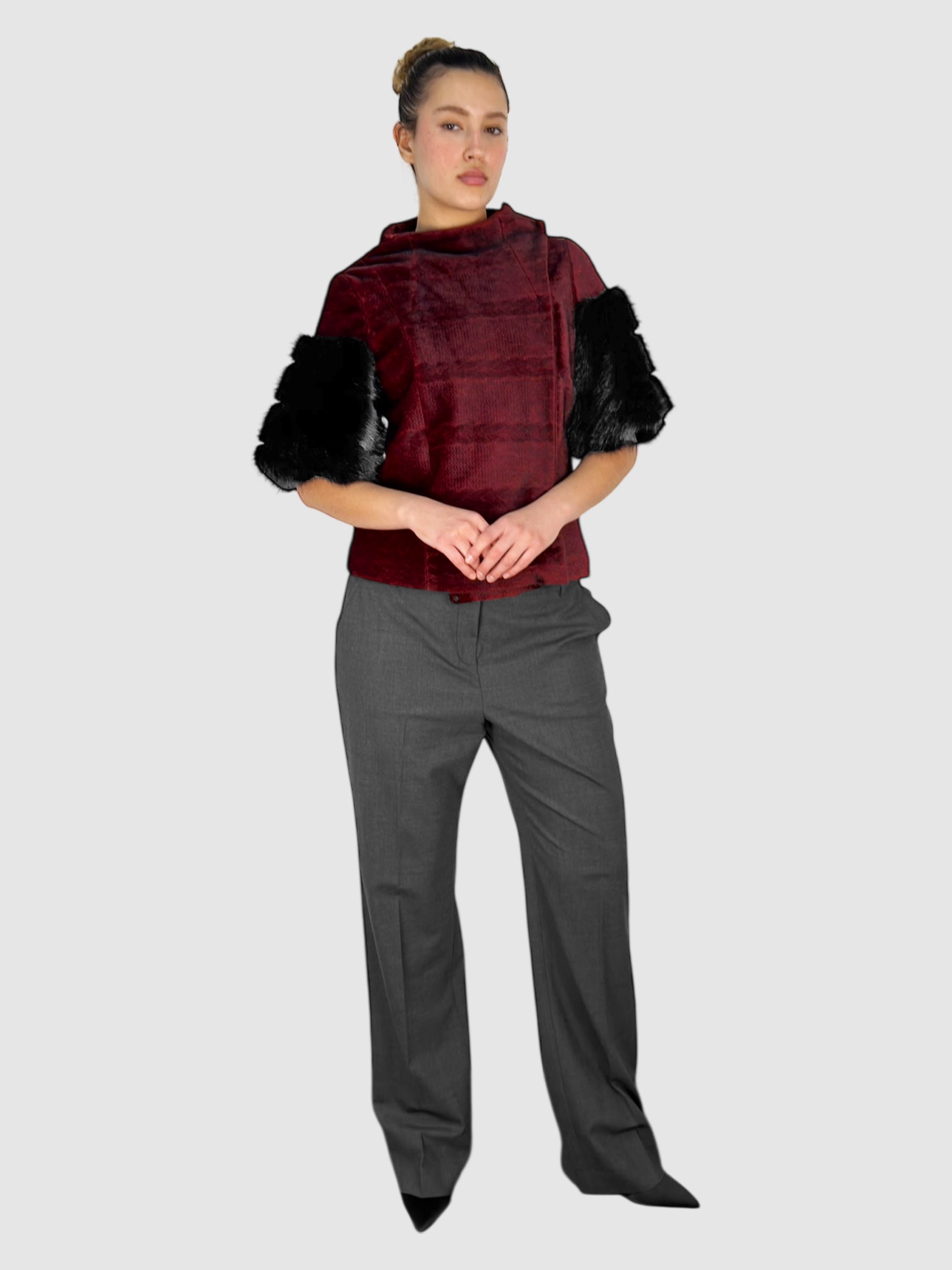 Faux Fur Cropped Coat