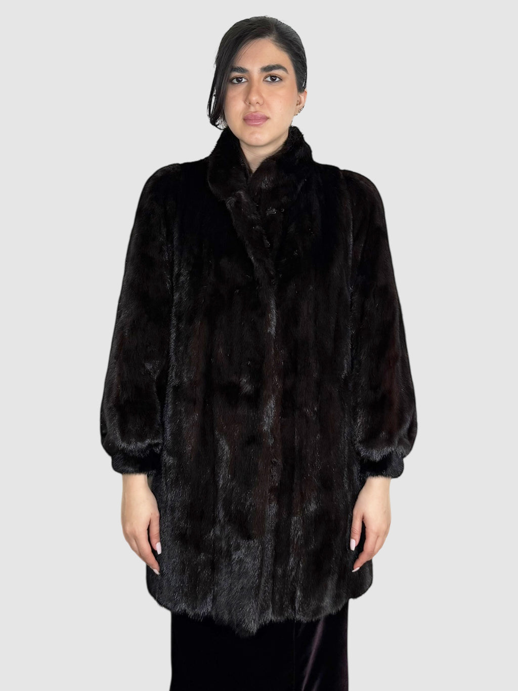 Mink Mock Neck Coat