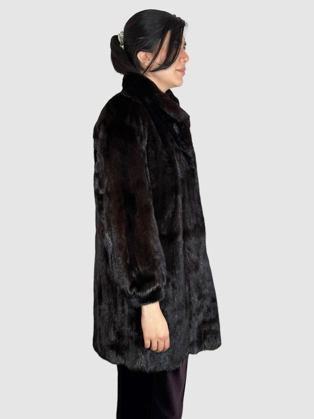 Mink Mock Neck Coat