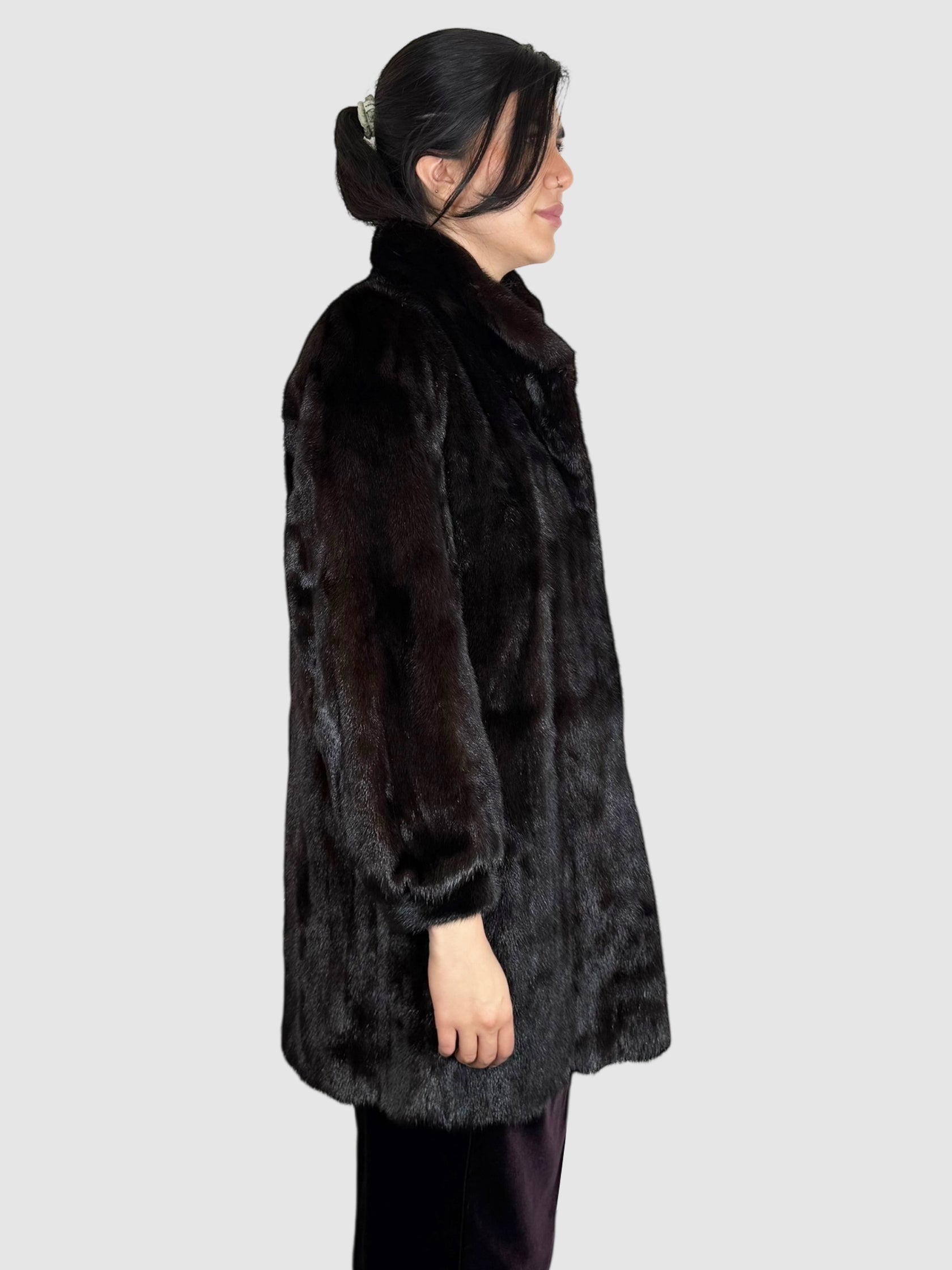 Mink Mock Neck Coat