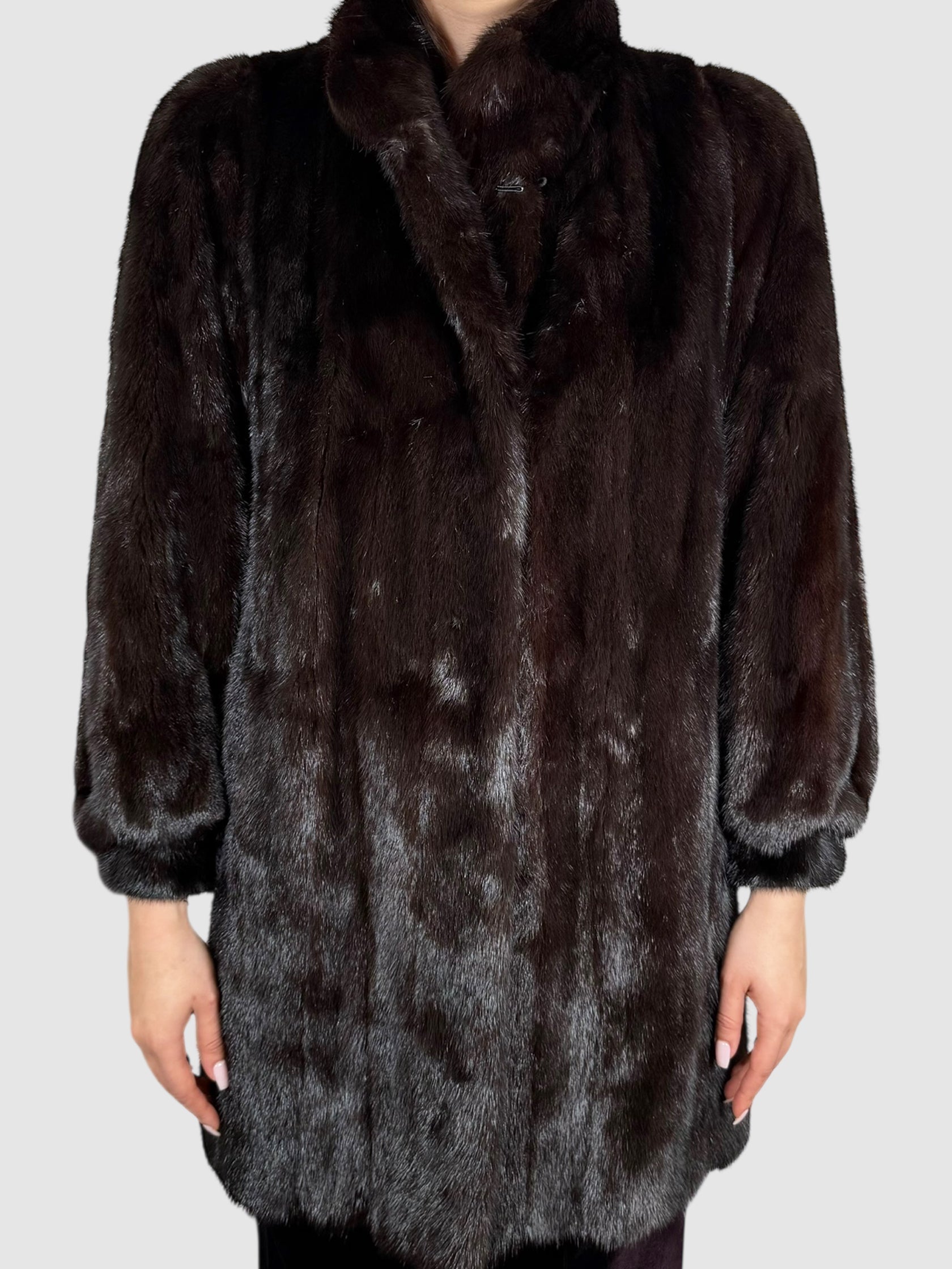 Mink Mock Neck Coat