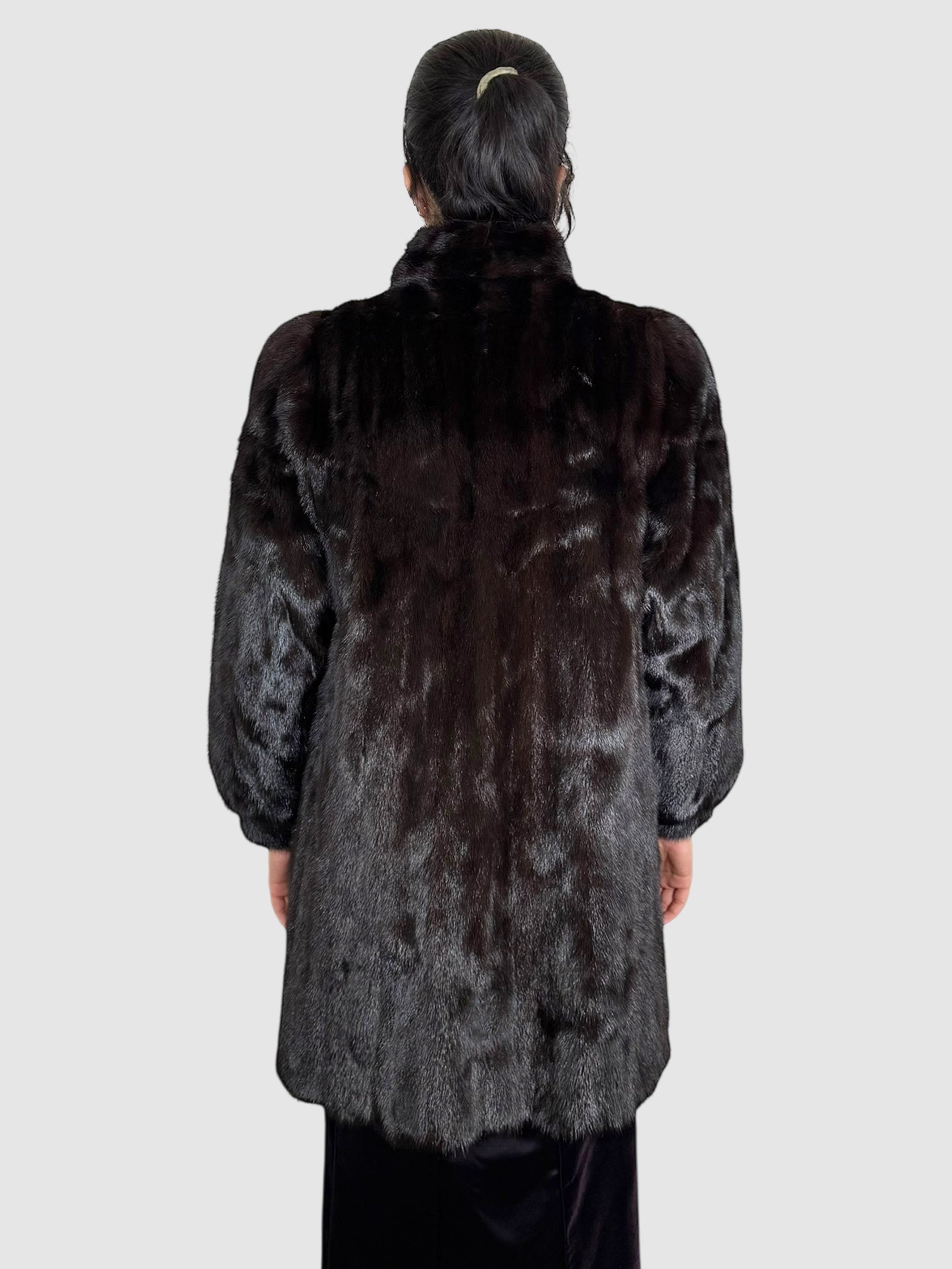 Mink Mock Neck Coat