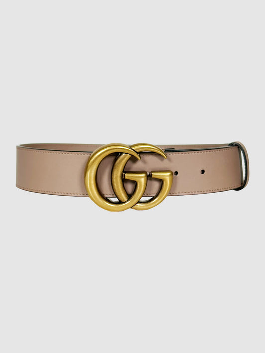 Gucci Running GG Logo Leather Belt