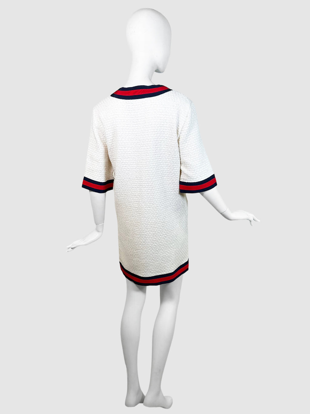 Contrast Trim Sweater Dress - Size 42