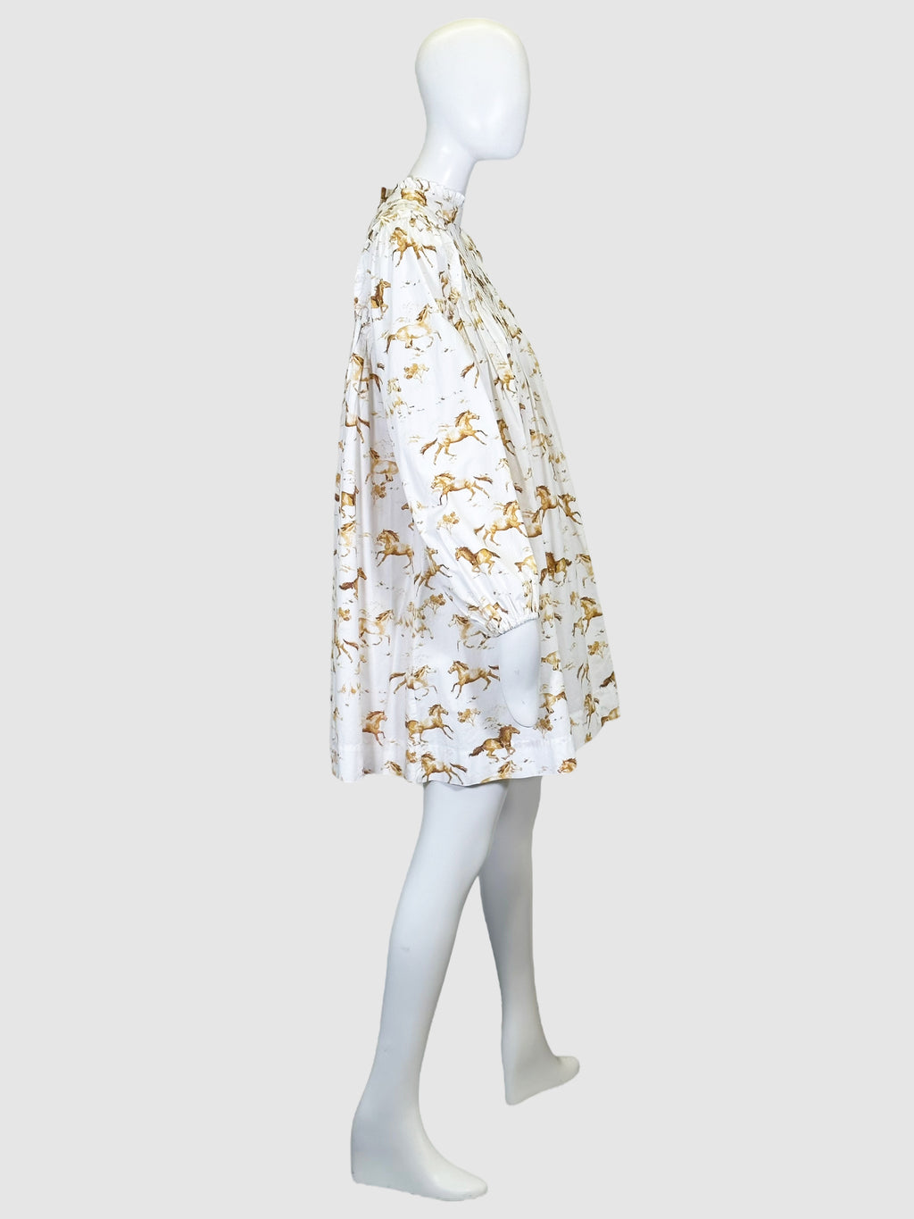 Ganni Horse Print Flared Dress - Size 40