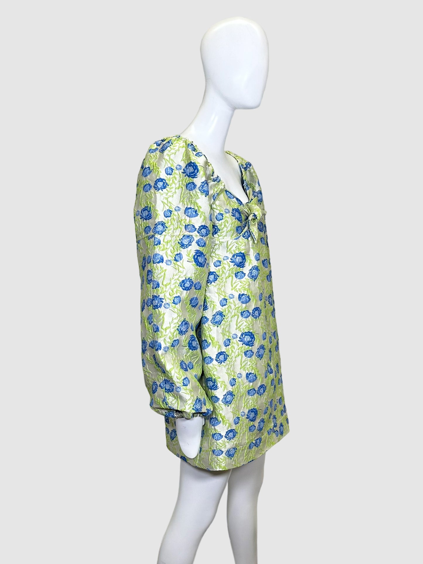 Floral Puff Sleeve Mini Dress - Size M