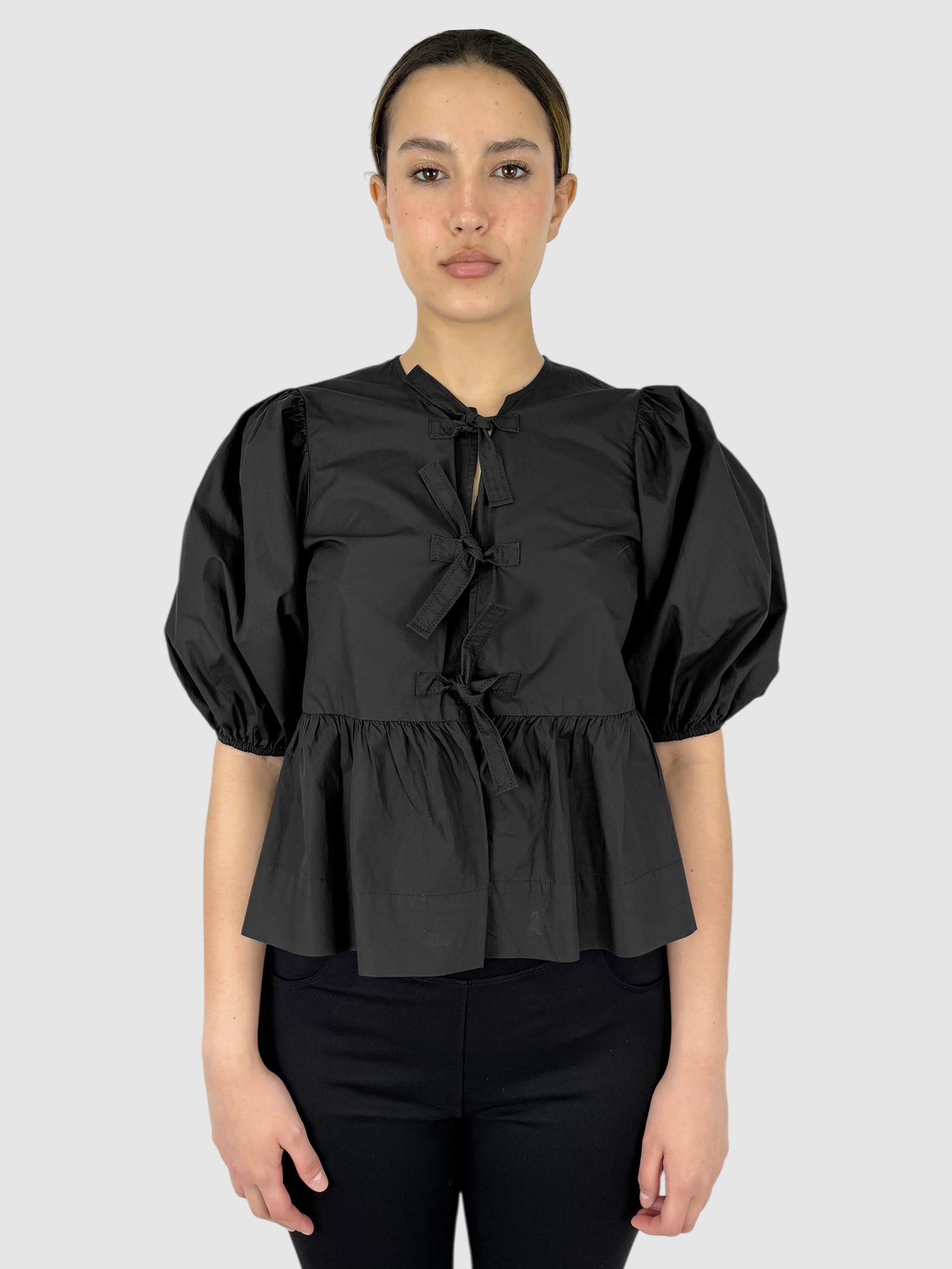 Poplin Peplum Top