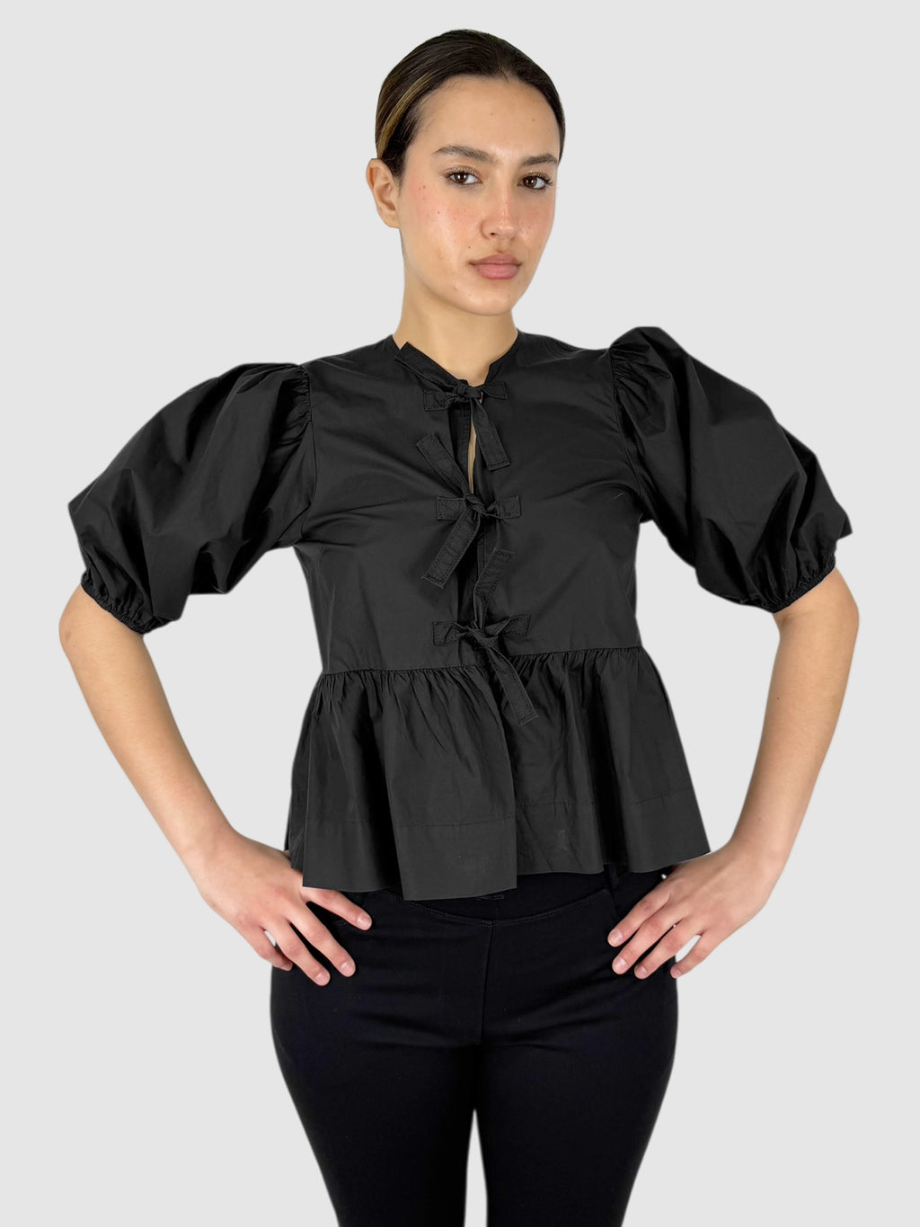 Poplin Peplum Top