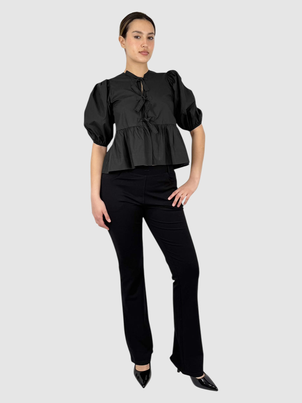 Poplin Peplum Top