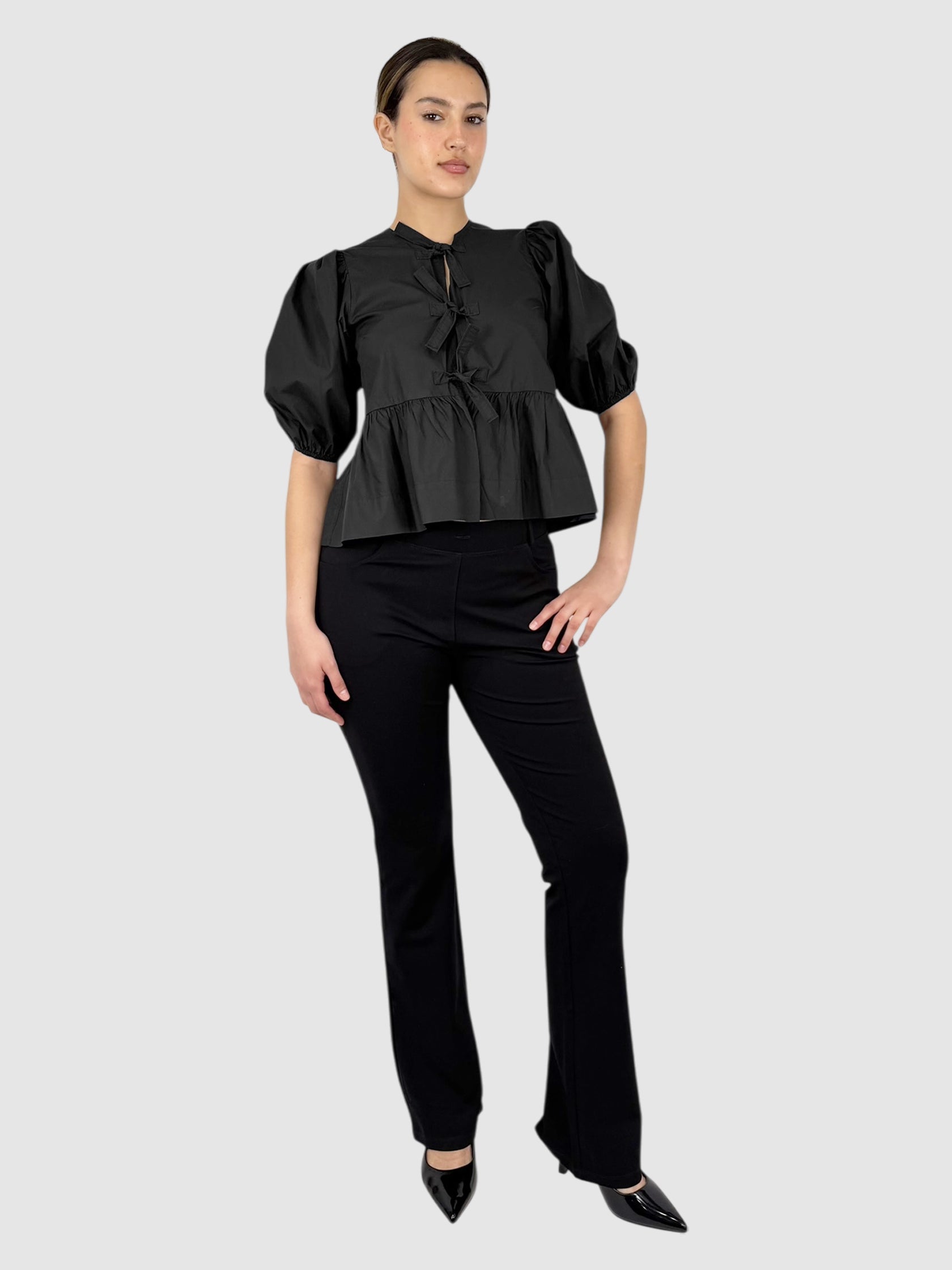 Poplin Peplum Top