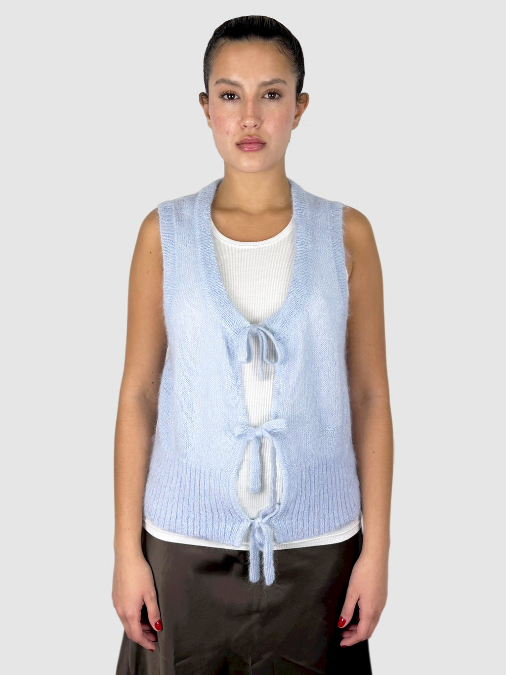 Mohair Tie-Up Vest
