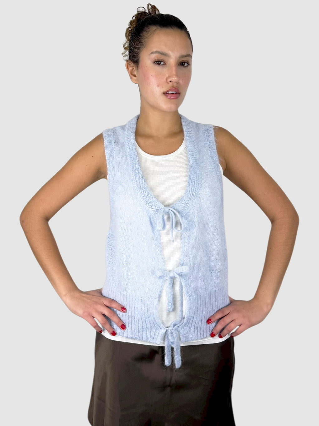 Mohair Tie-Up Vest