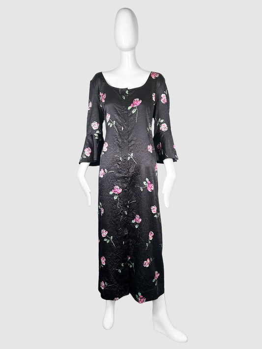 Floral Crinkle Midi Dress - Size 44