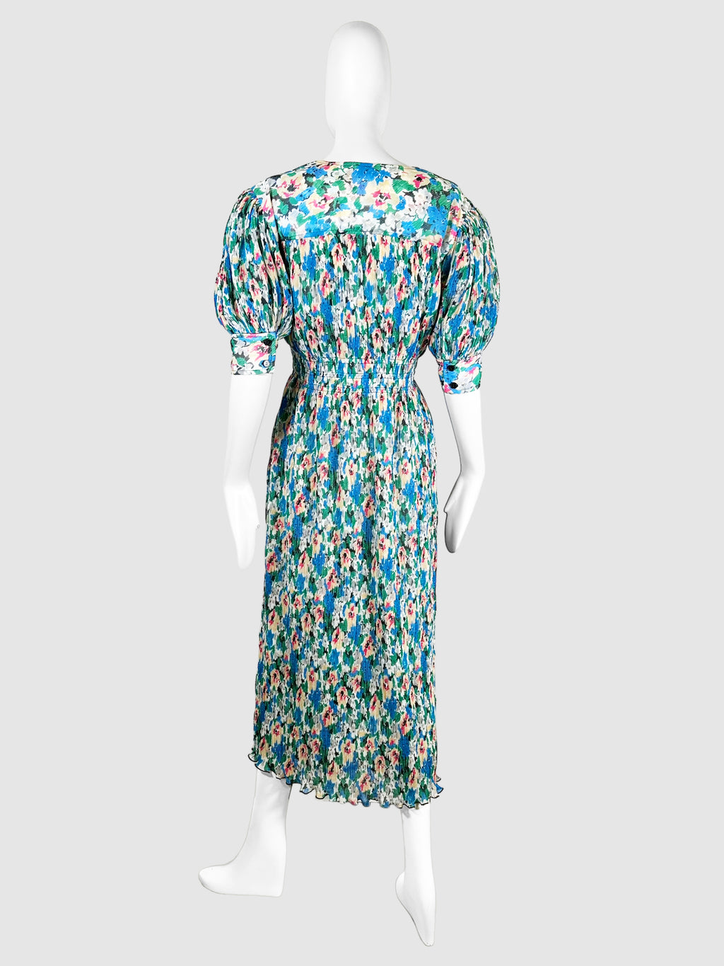 Floral Pleated Maxi Dress - Size 34