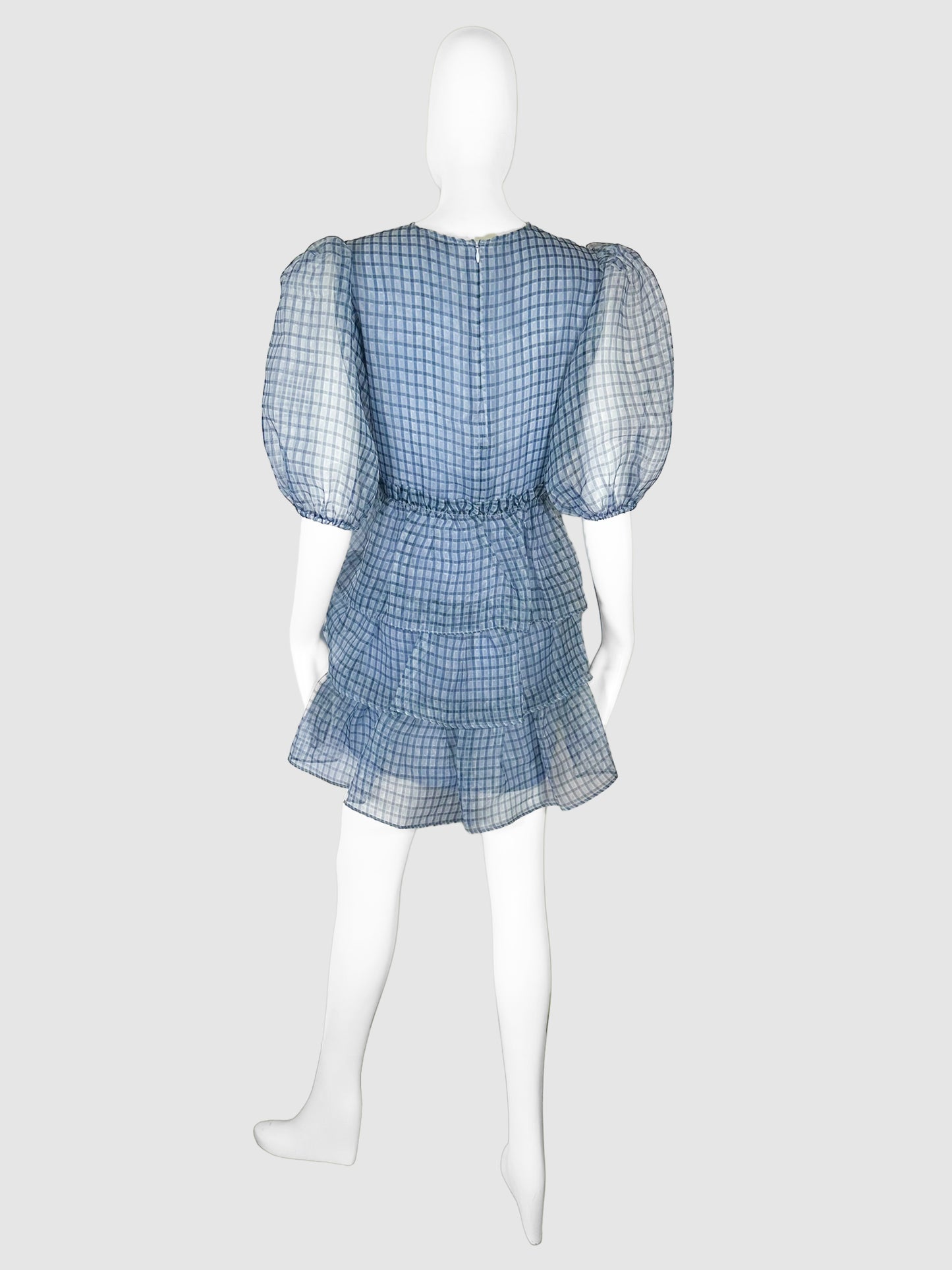 Plaid Ruffle Mini Dress - Size 40