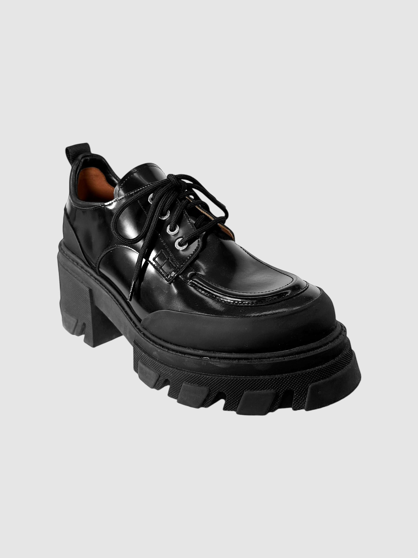 Lace-Up Platform Oxford Shoes - Size 40