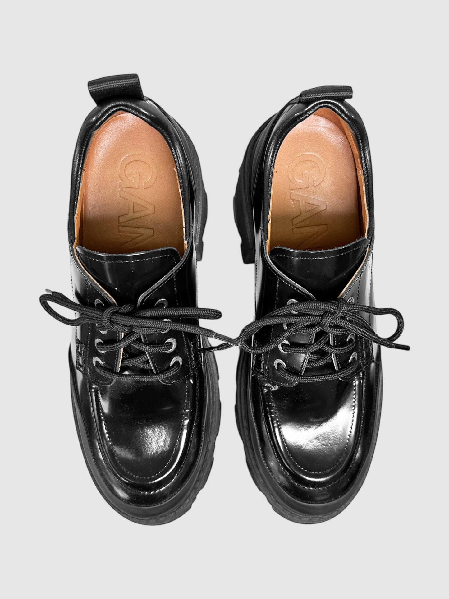 Lace-Up Platform Oxford Shoes - Size 40