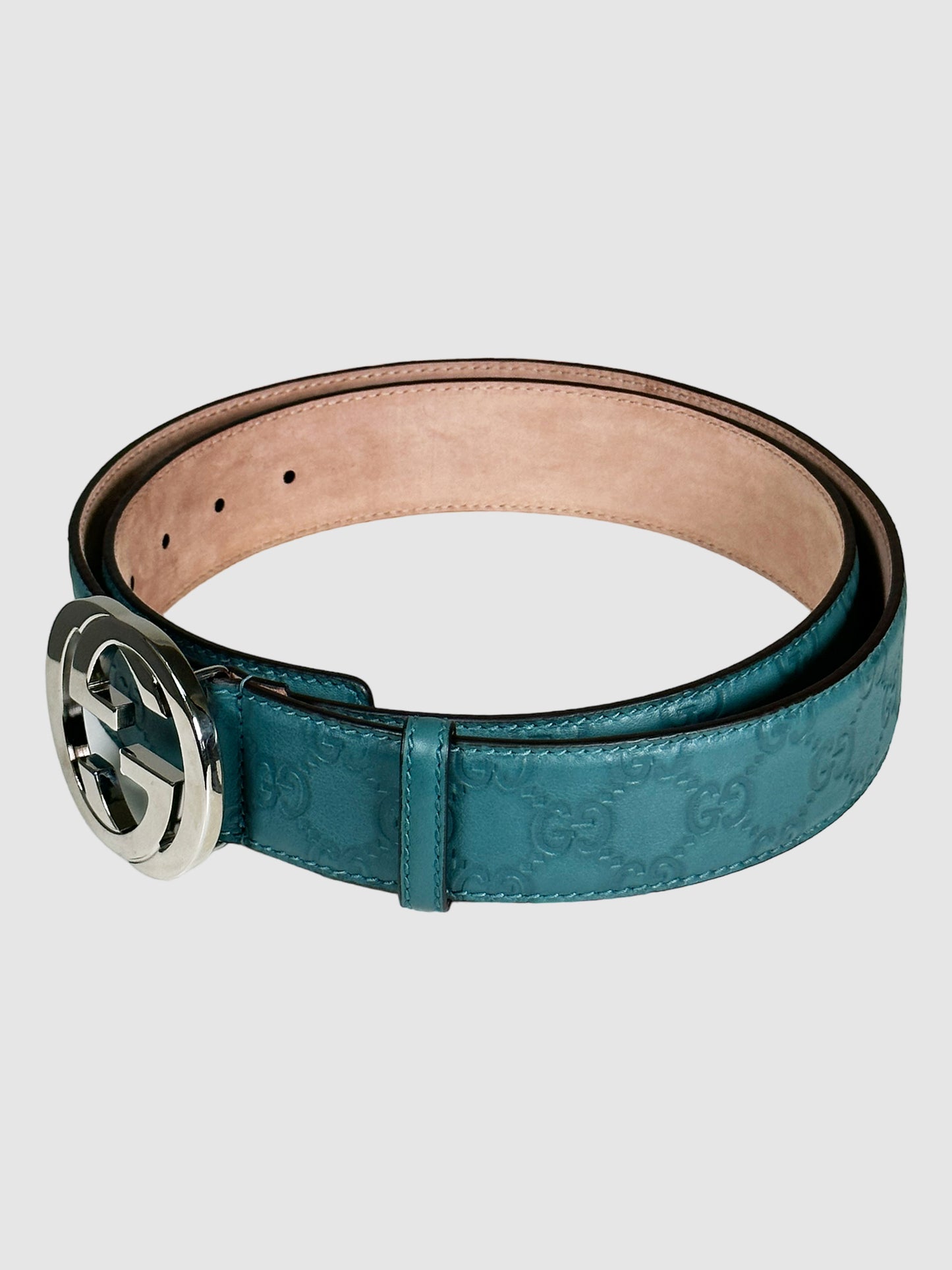 Interlocking G Logo Leather Belt - Size 46