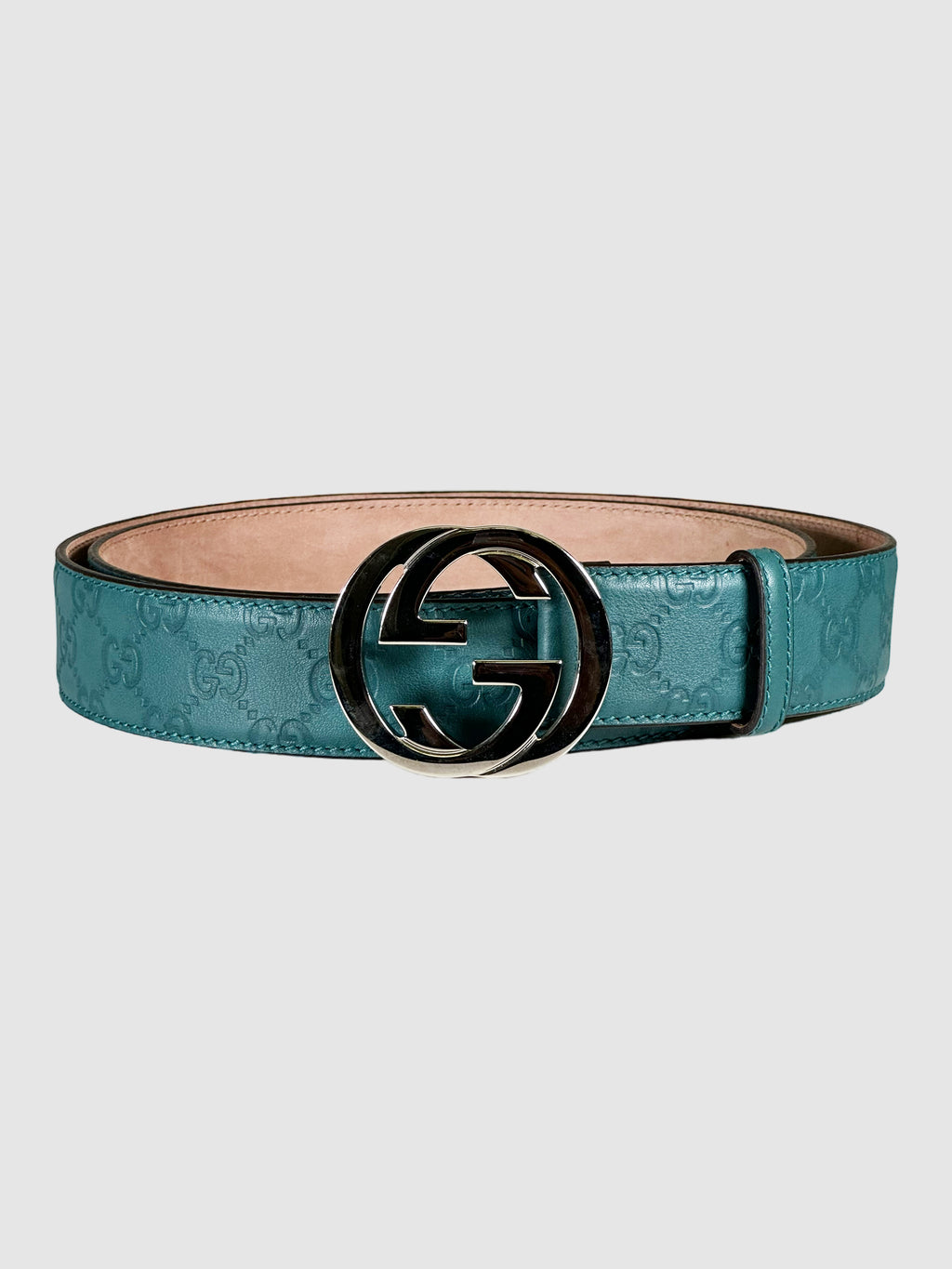 Interlocking G Logo Leather Belt - Size 46