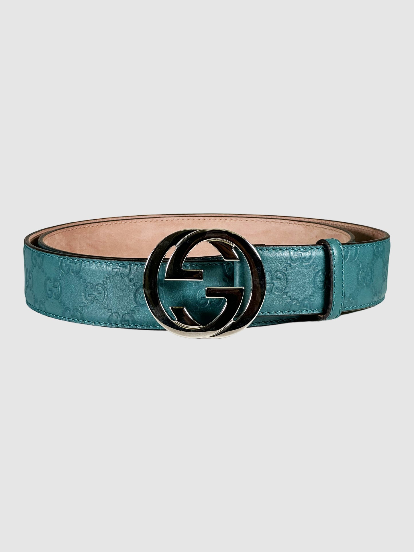 Interlocking G Logo Leather Belt - Size 46