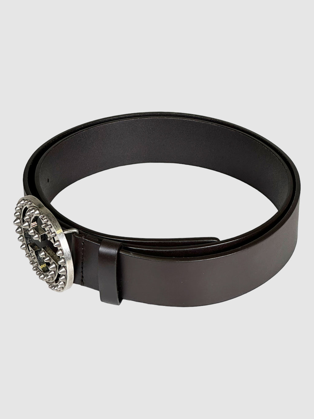 GG Leather Studded Accents Belt - Size 46