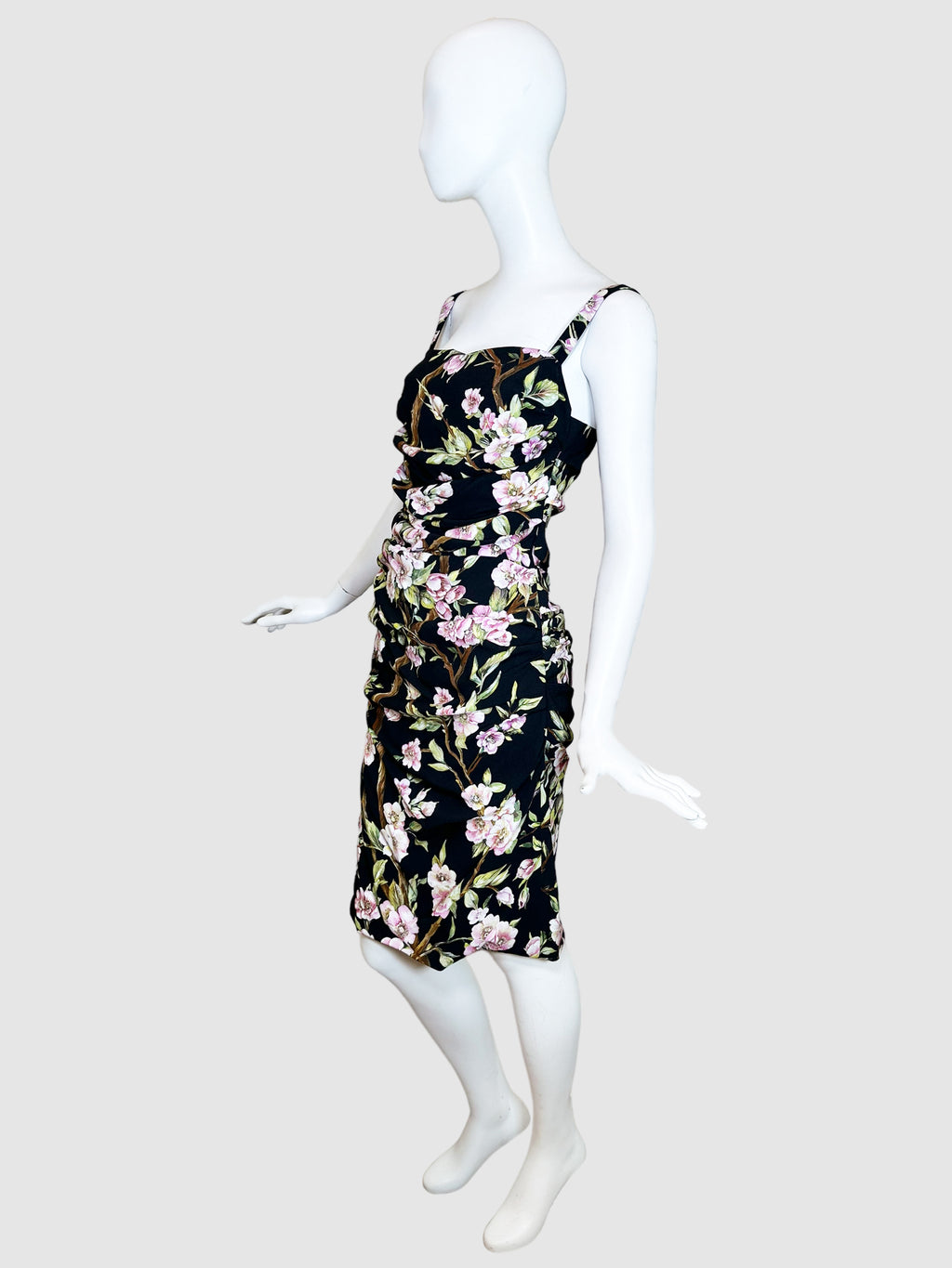 Floral Print Rushed Dress - Size 44