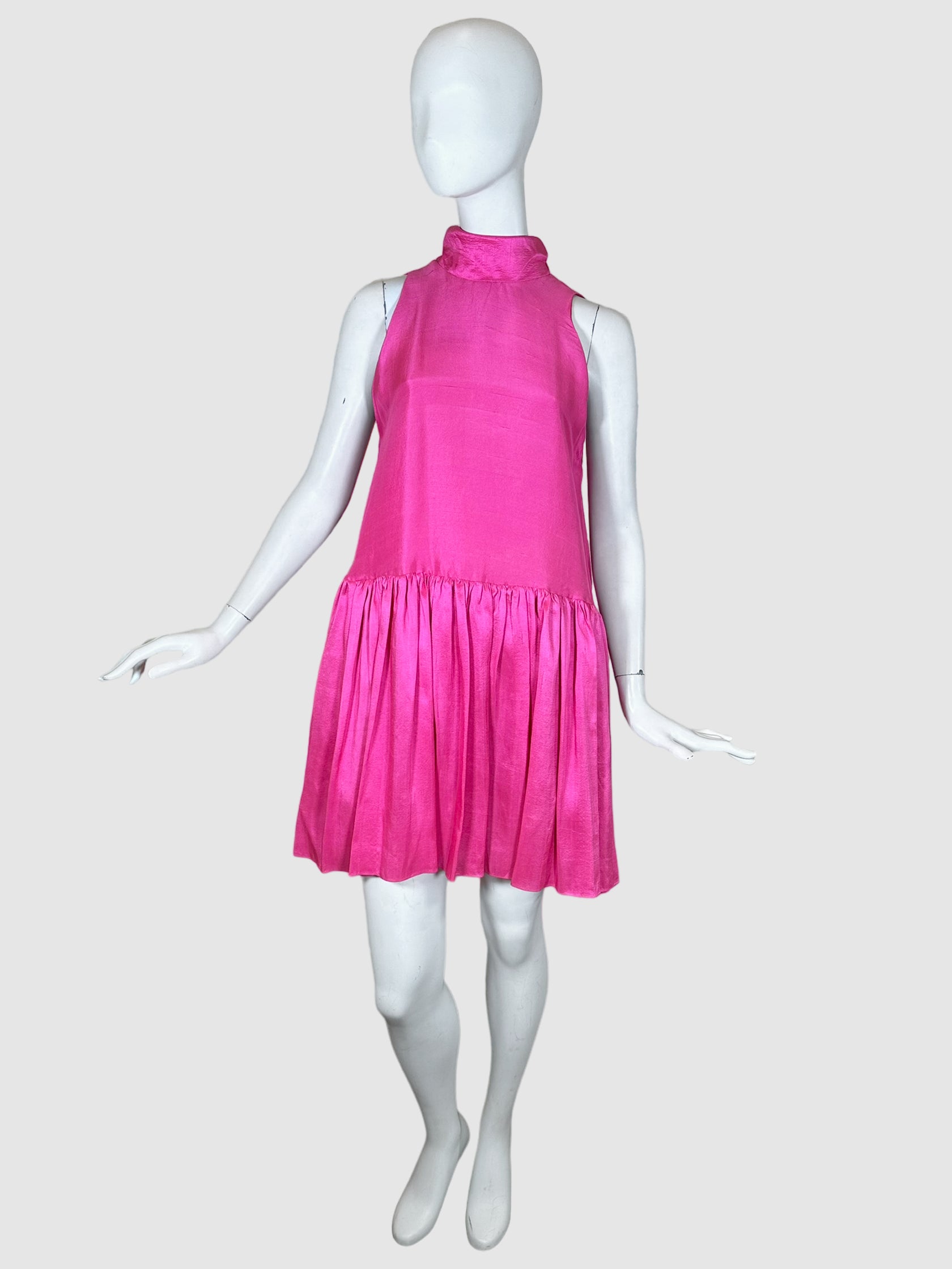 Azeeza Silk Mock Neck Dress-Size M