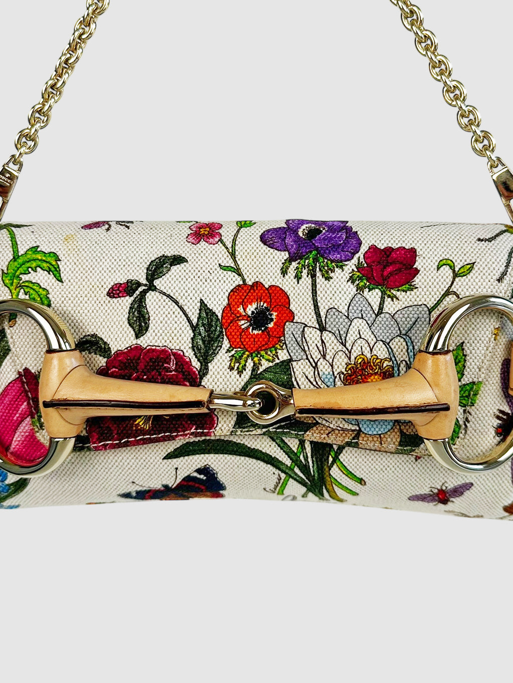 Flora Horsebit Chain Strap Clutch