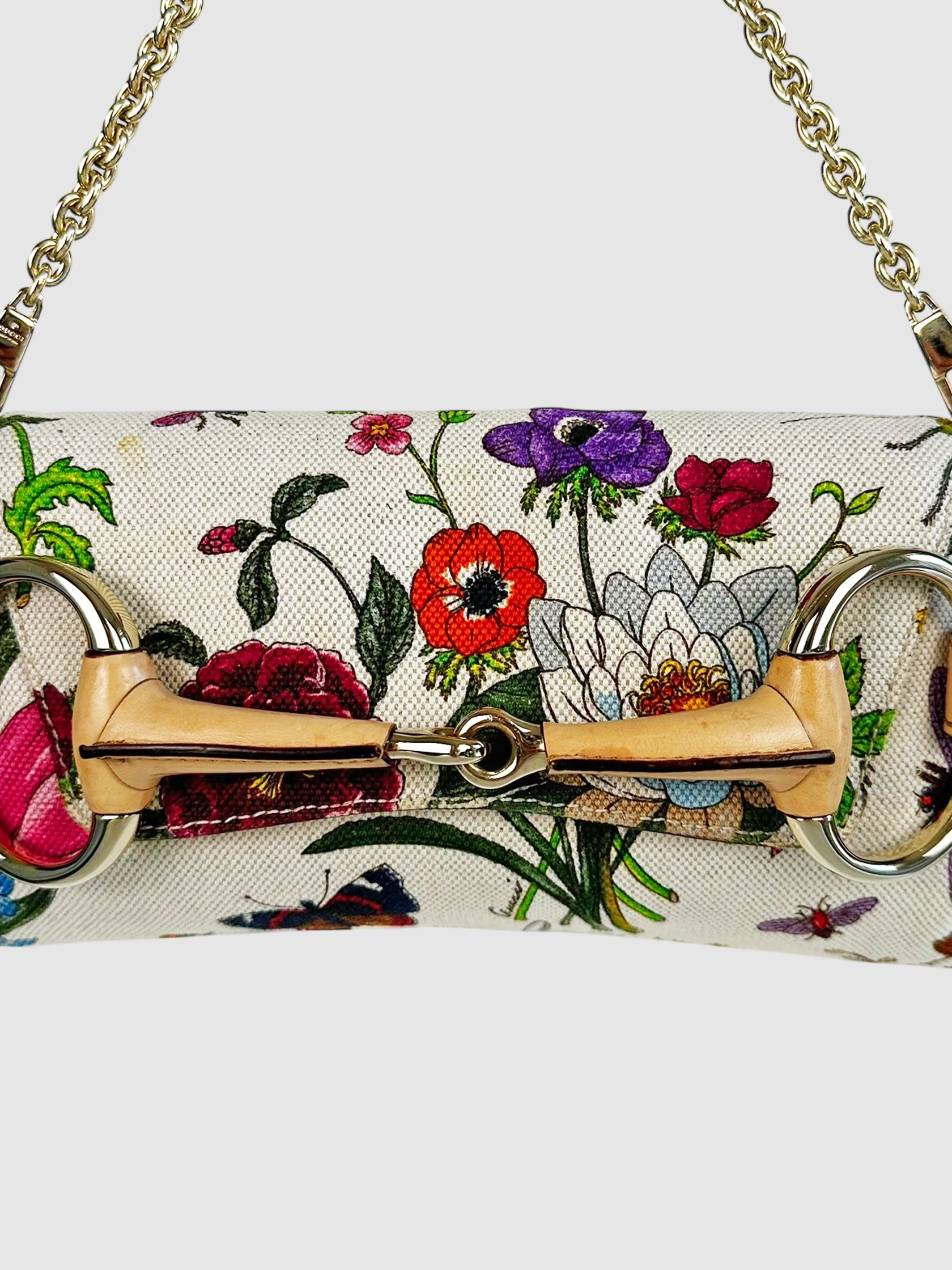 Flora Horsebit Chain Strap Clutch