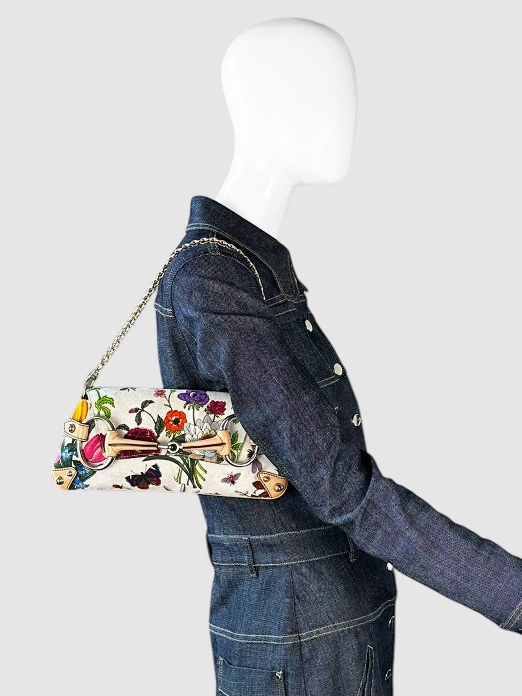 Flora Horsebit Chain Strap Clutch