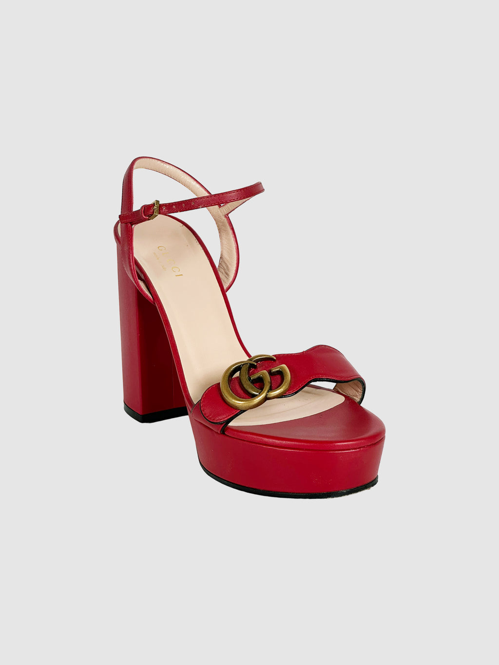 GG Marmont Leather Sandals - Size 38.5