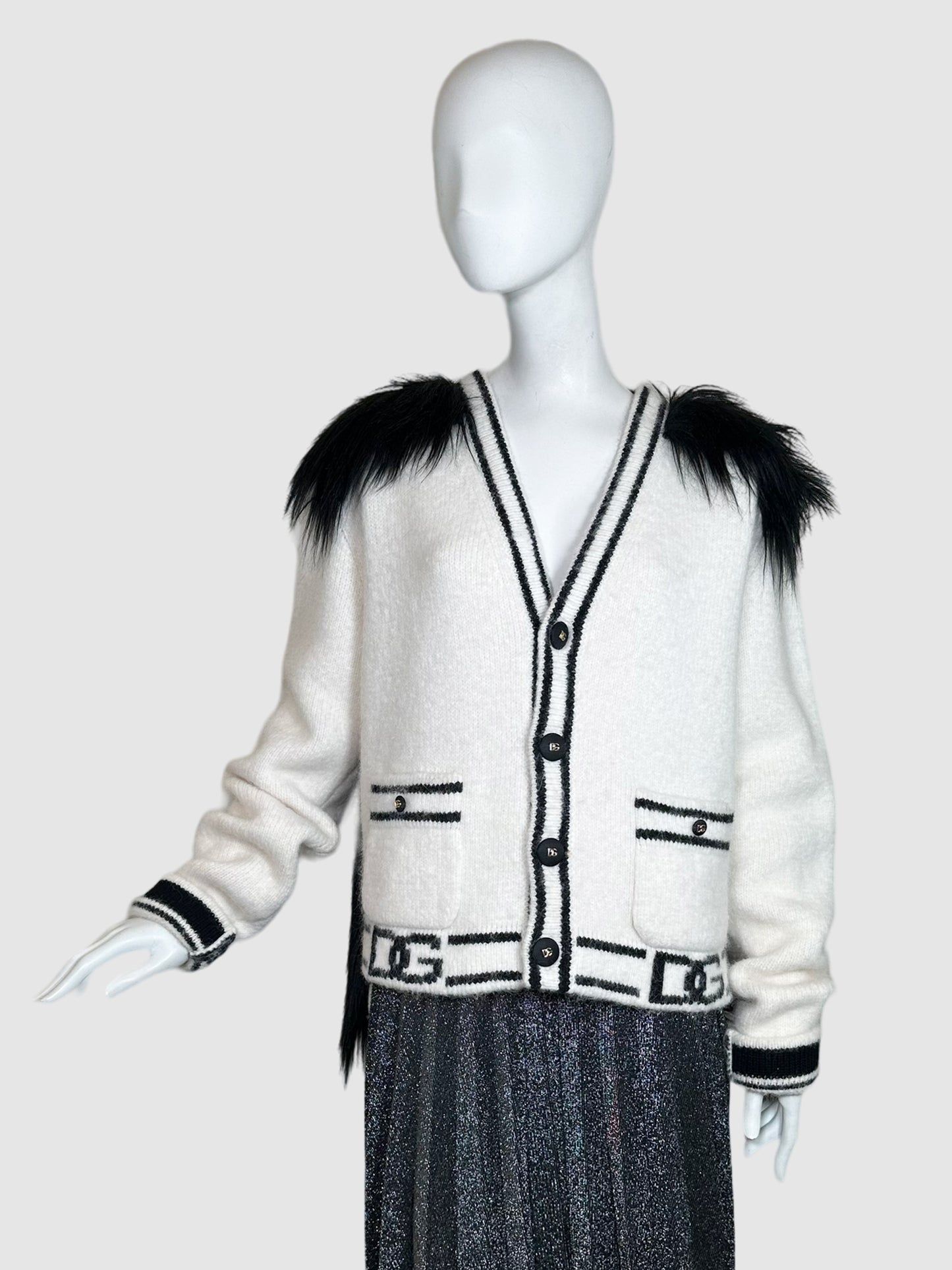 Dolce & Gabbana Faux Fur Cardigan - Size S/M