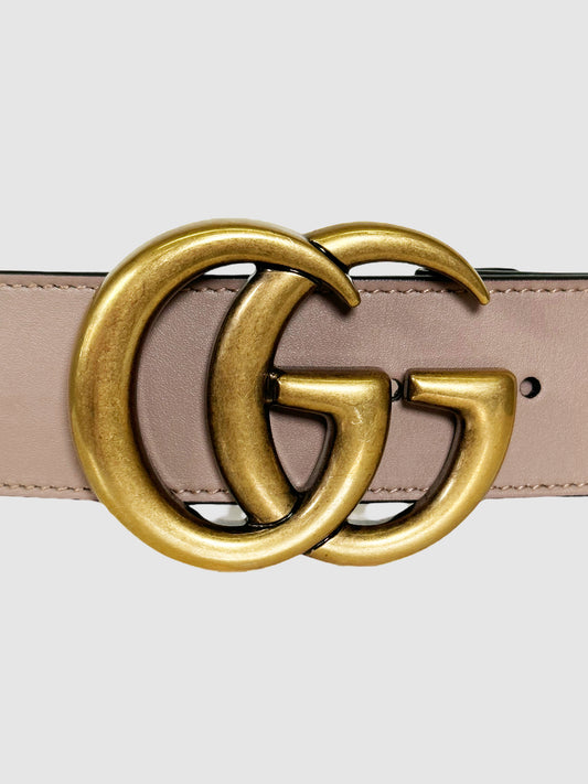 Running GG Logo Leather Belt