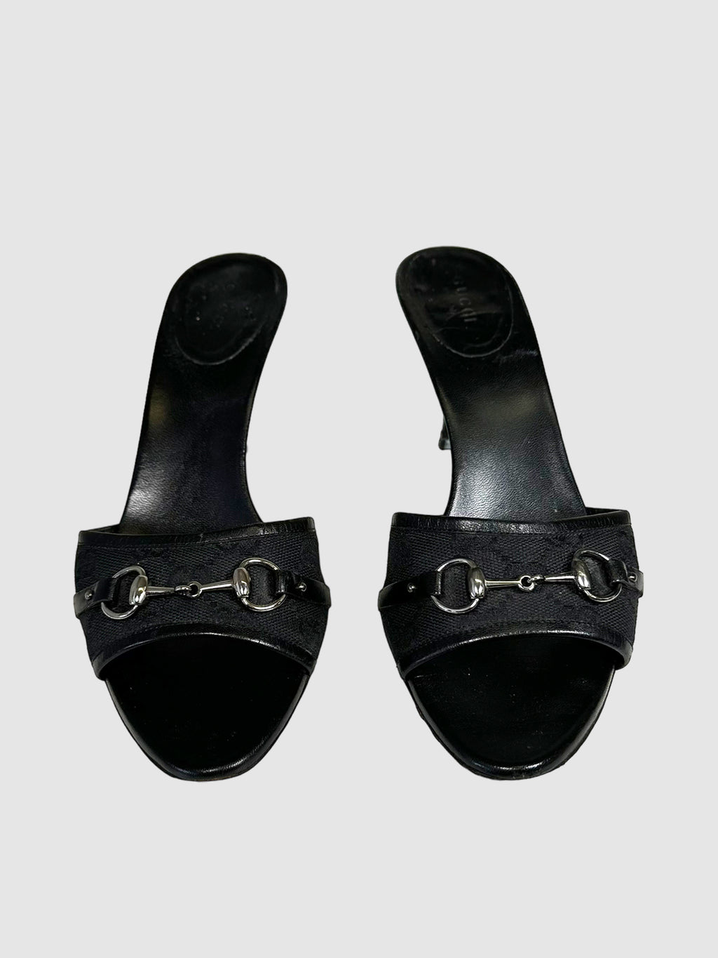 GG Monogram Horsebit Accent Mules - Size 8