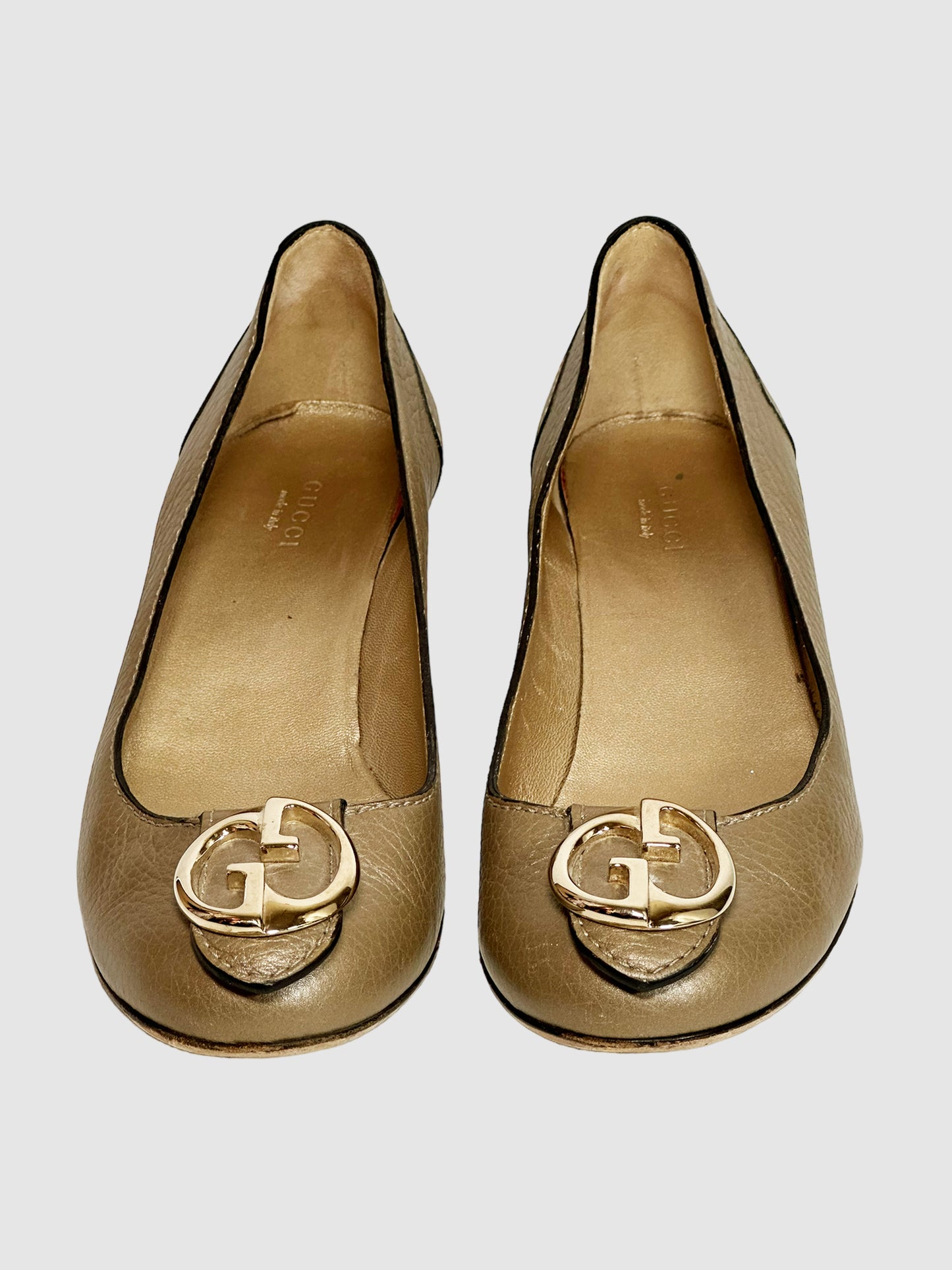 GG Buckle Leather Pumps - Size 37.5