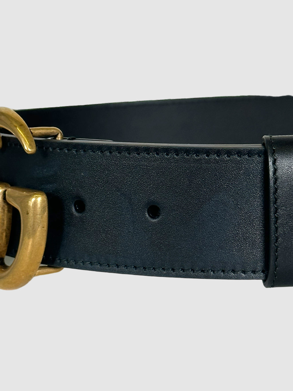 Running GG Logo Leather Belt
