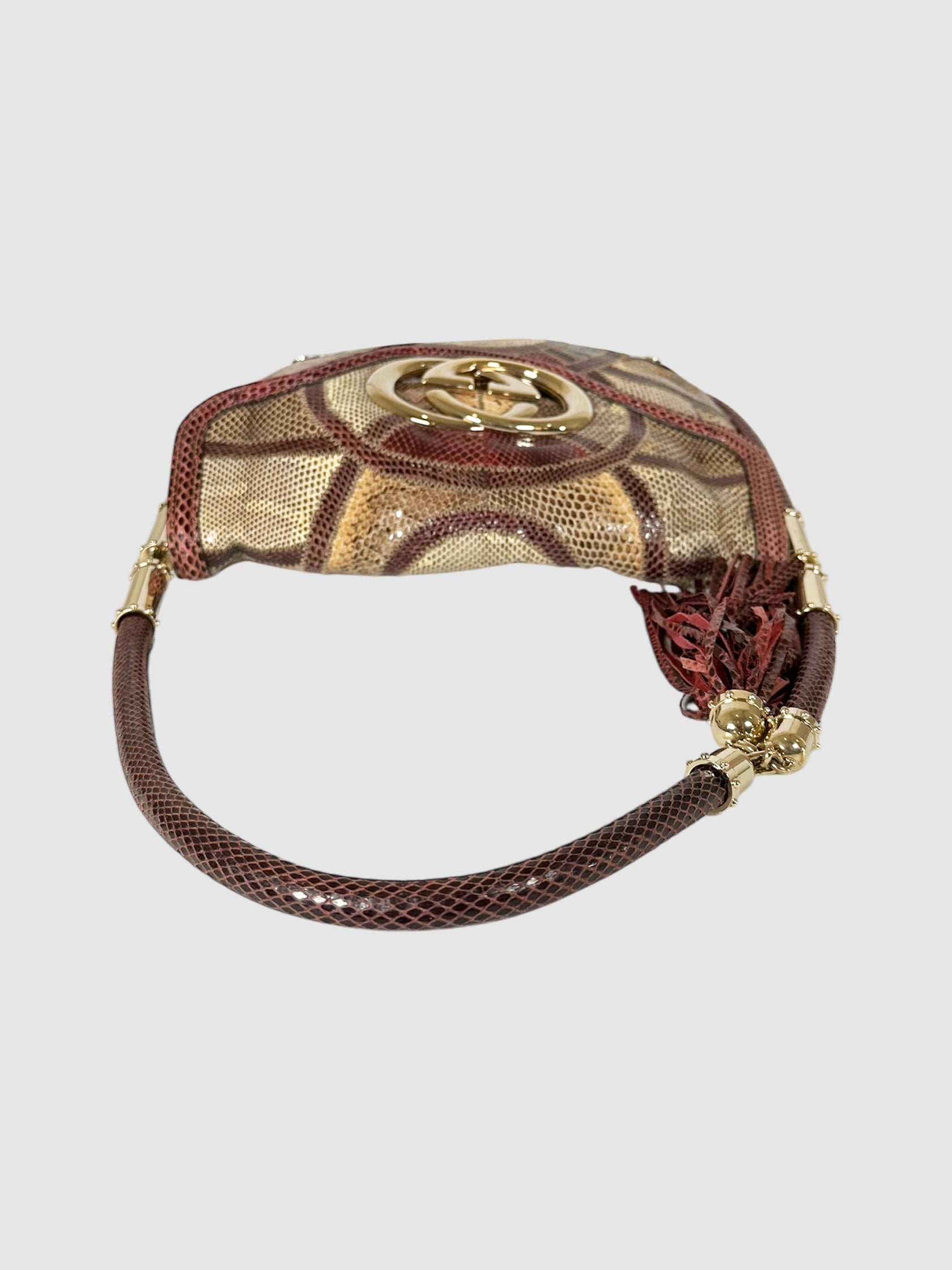 Medium Python Patchwork Britt Tassel Bag