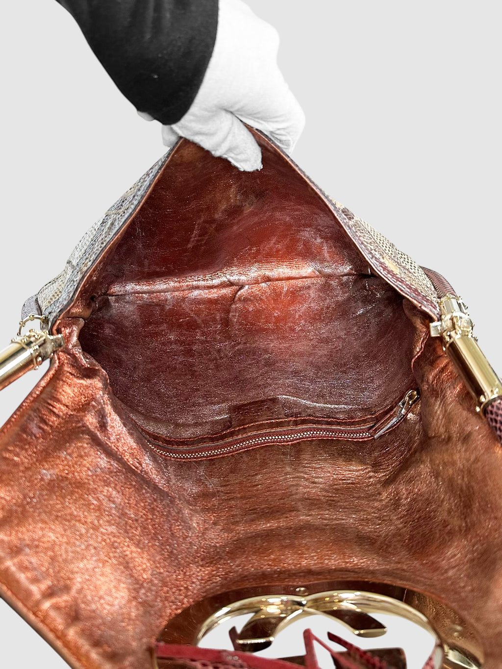 Medium Python Patchwork Britt Tassel Bag