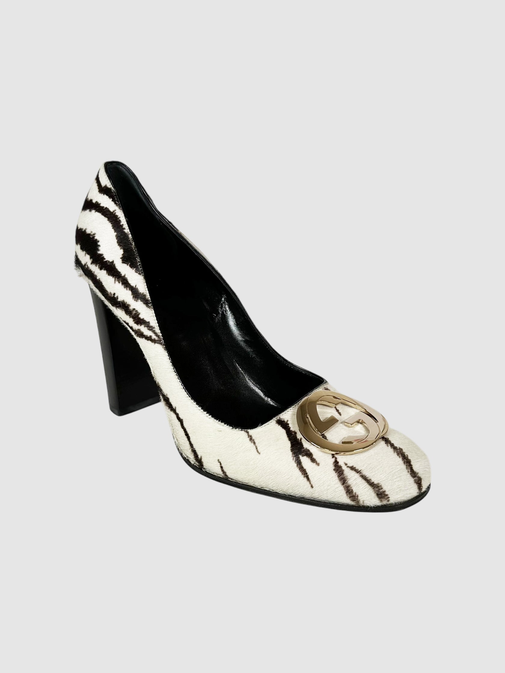 Zebra Print GG Pumps - Size 9.5