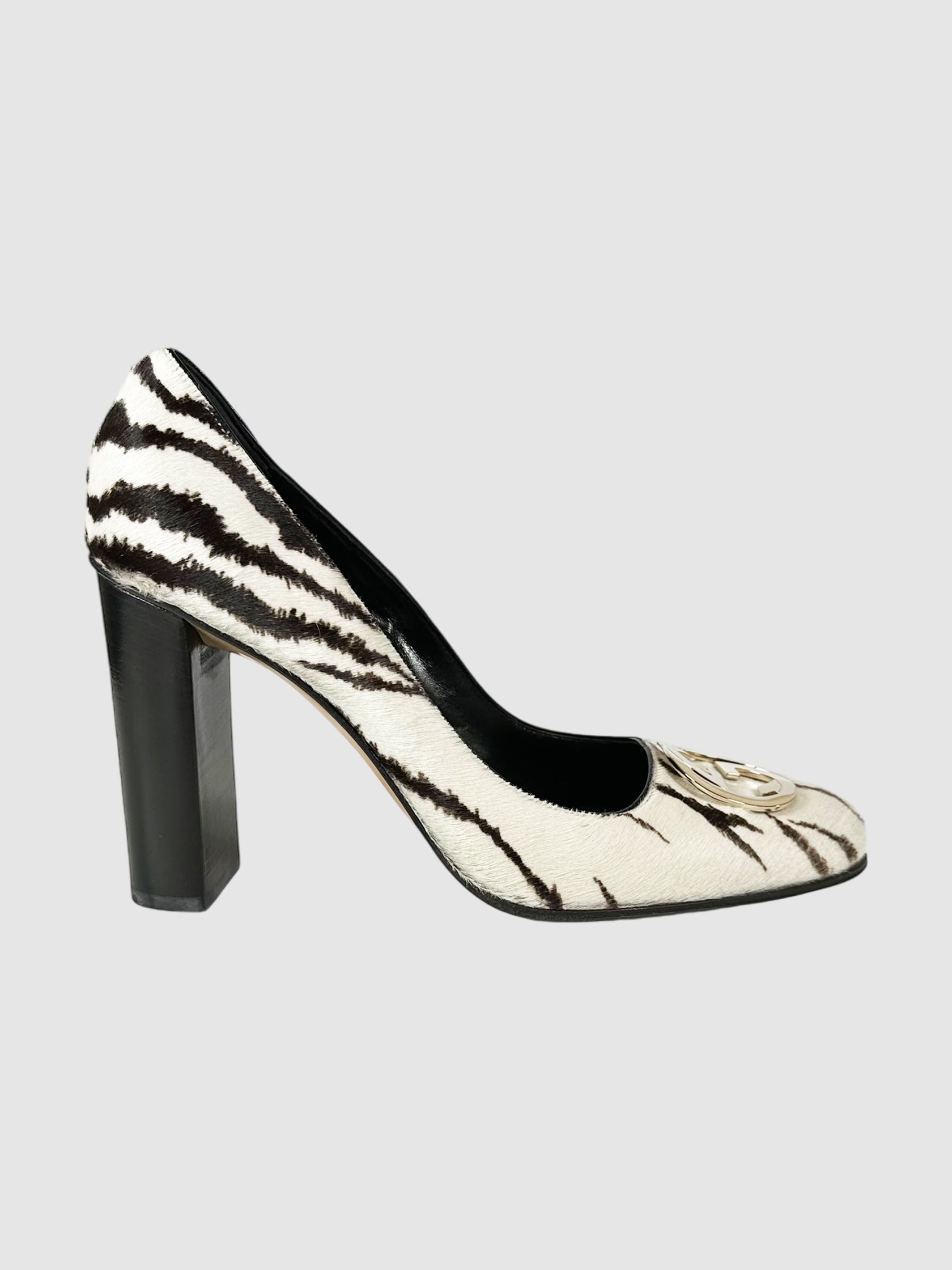 Zebra Print GG Pumps - Size 9.5