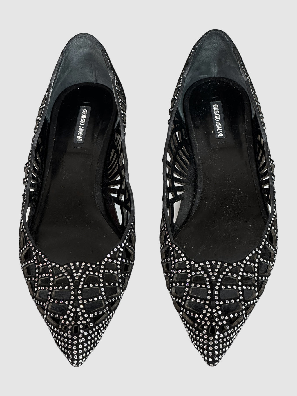 Giorgio Armani Crystal Embellishments Ballet Flats - Size 37
