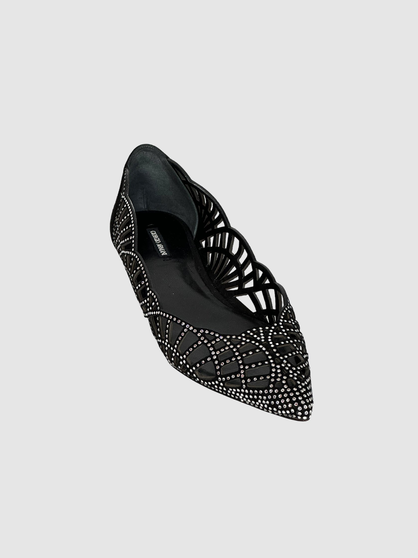 Giorgio Armani Crystal Embellishments Ballet Flats - Size 37