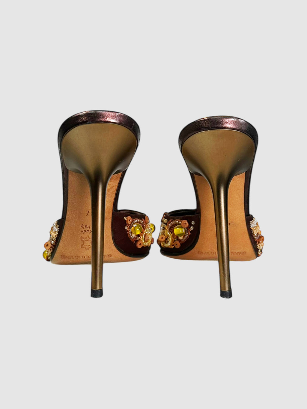 Beaded Pointed Toe Mules