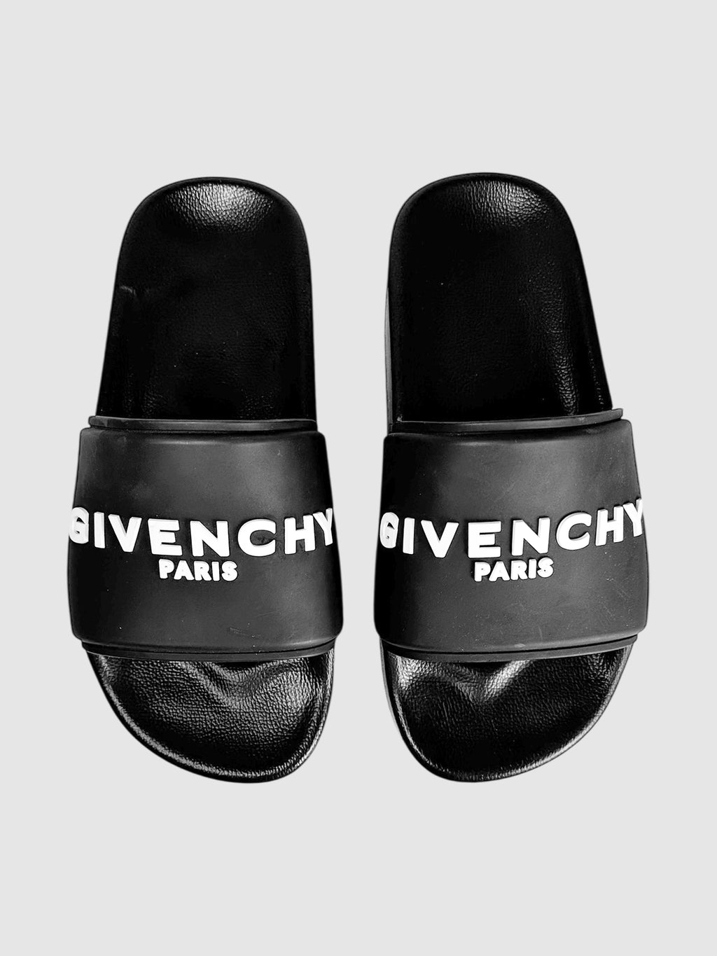 Givenchy Black Rubber Platform Logo Slide Sandals Size 37 Luxury Designer Resale Consignment Toronto