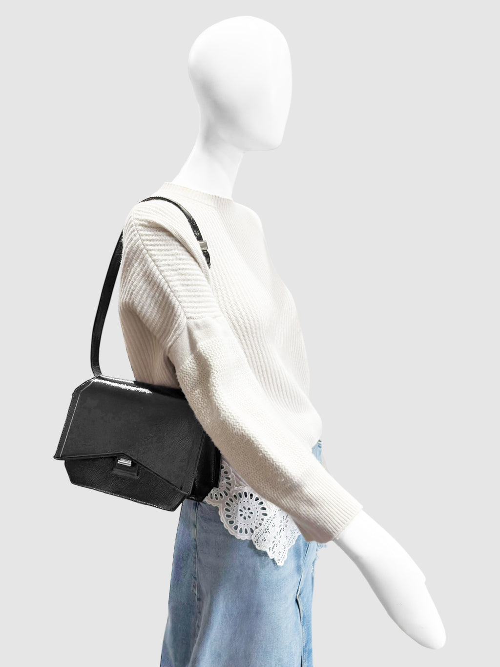 Givenchy Black Leather Bow-Cut Shoulder Bag handbag luxury designer resale consignment toronto secondhand canada