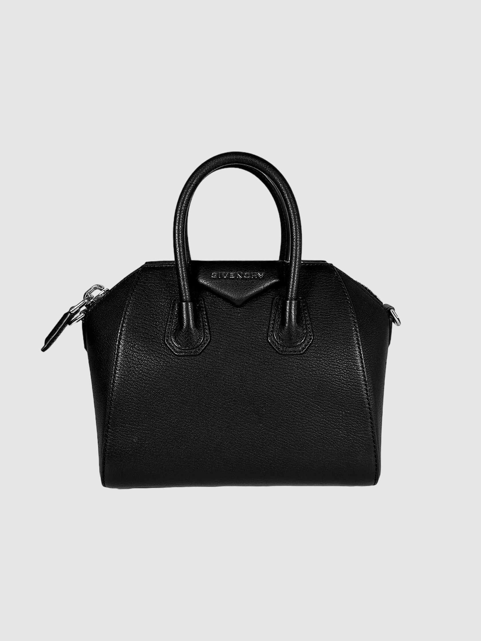 Givenchy Black Leather Mini Antigona Bag Consignment Secondhand Designer Luxury Resale Toronto Trendy